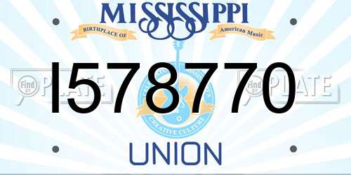I578770 Mississippi License Plate