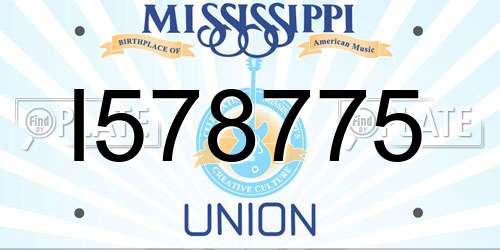 I578775 Mississippi License Plate