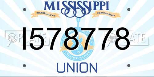 I578778 Mississippi License Plate