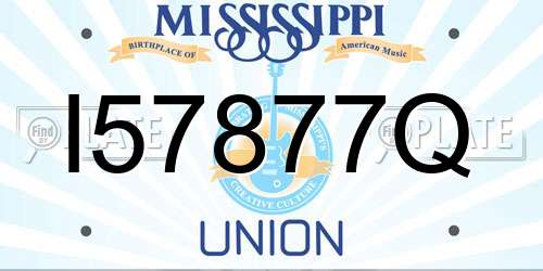 I57877Q Mississippi License Plate