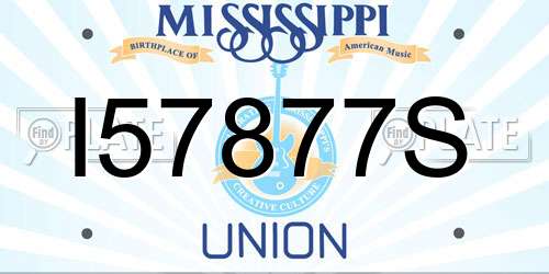 I57877S Mississippi License Plate