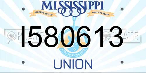 I580613 Mississippi License Plate