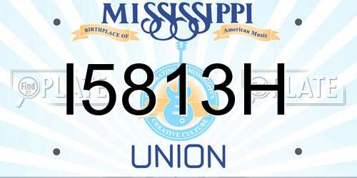 I5813H Mississippi License Plate