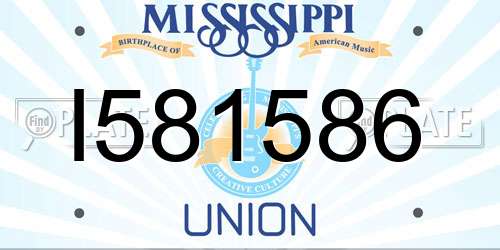 I581586 Mississippi License Plate
