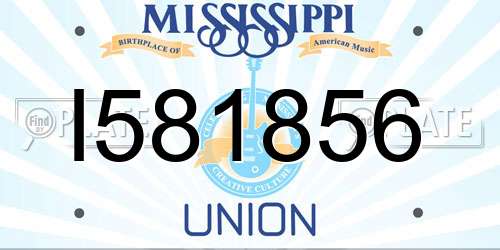 I581856 Mississippi License Plate