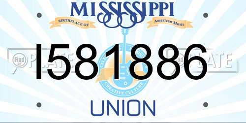 I581886 Mississippi License Plate