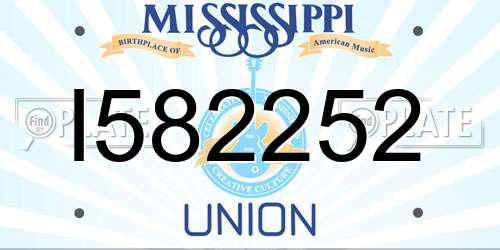 I582252 Mississippi License Plate