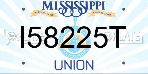 I58225T Mississippi License Plate