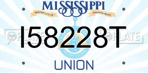 I58228T Mississippi License Plate