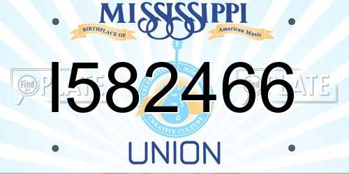 I582466 Mississippi License Plate