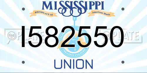 I582550 Mississippi License Plate