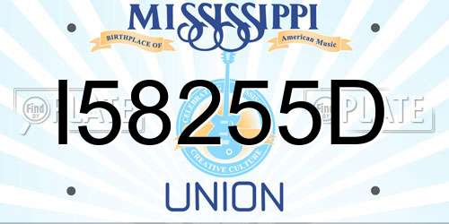 I58255D Mississippi License Plate