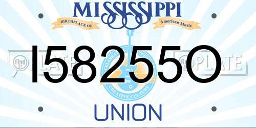 I58255O Mississippi License Plate