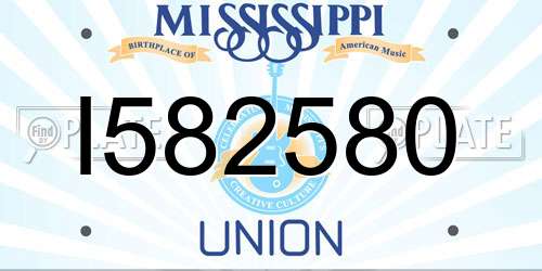 I582580 Mississippi License Plate