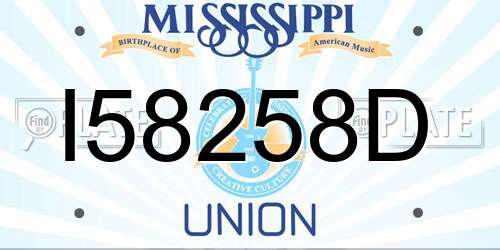 I58258D Mississippi License Plate
