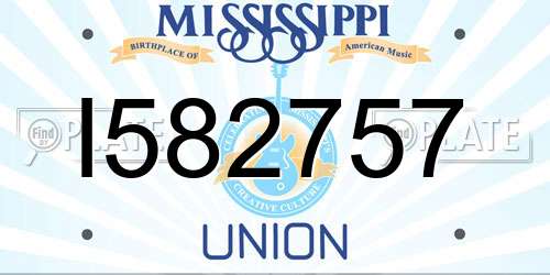 I582757 Mississippi License Plate