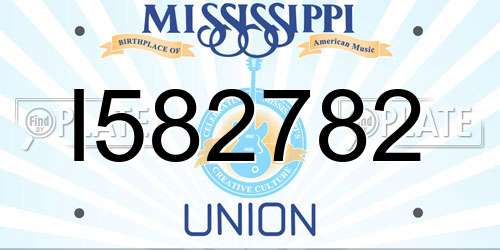 I582782 Mississippi License Plate