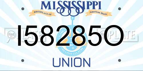 I58285O Mississippi License Plate