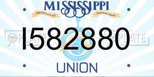 I582880 Mississippi License Plate