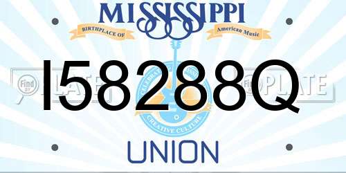 I58288Q Mississippi License Plate