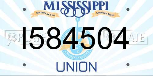 I584504 Mississippi License Plate