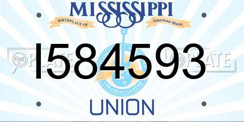 I584593 Mississippi License Plate