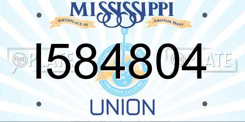 I584804 Mississippi License Plate