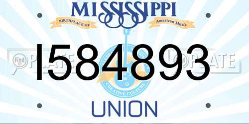 I584893 Mississippi License Plate