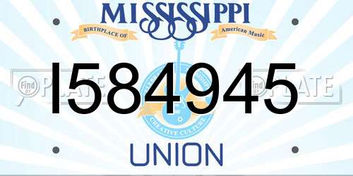 I584945 Mississippi License Plate