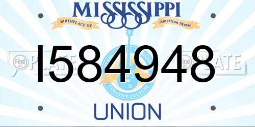 I584948 Mississippi License Plate