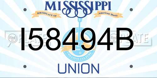 I58494B Mississippi License Plate