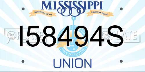 I58494S Mississippi License Plate