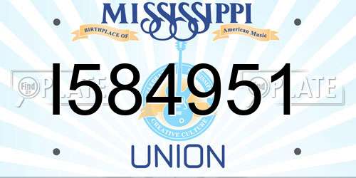 I584951 Mississippi License Plate