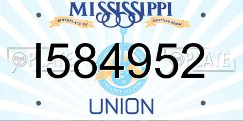I584952 Mississippi License Plate