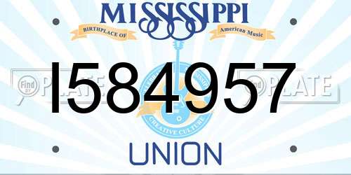 I584957 Mississippi License Plate