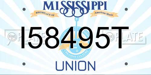 I58495T Mississippi License Plate