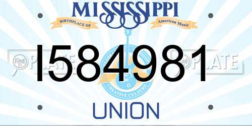 I584981 Mississippi License Plate