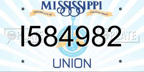 I584982 Mississippi License Plate