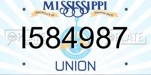 I584987 Mississippi License Plate