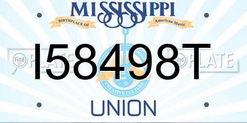 I58498T Mississippi License Plate