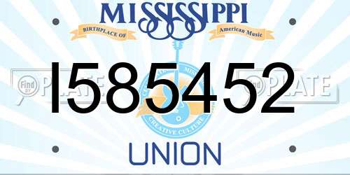 I585452 Mississippi License Plate