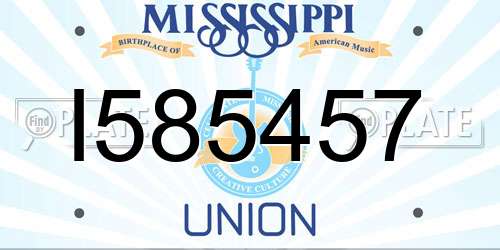 I585457 Mississippi License Plate