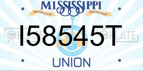 I58545T Mississippi License Plate