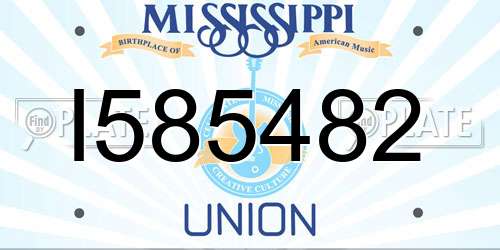 I585482 Mississippi License Plate