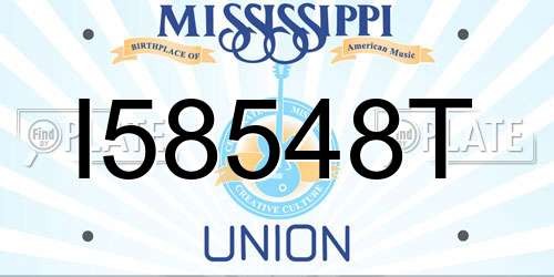 I58548T Mississippi License Plate