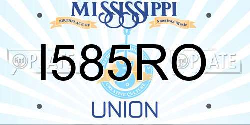 I585RO Mississippi License Plate
