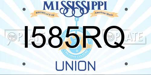 I585RQ Mississippi License Plate