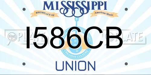 I586CB Mississippi License Plate
