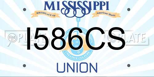 I586CS Mississippi License Plate