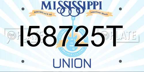 I58725T Mississippi License Plate
